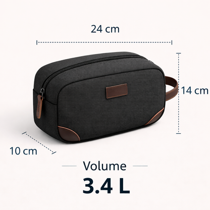 CarryHive Travel Toiletry Pouch – Canvas Organizer (Black)